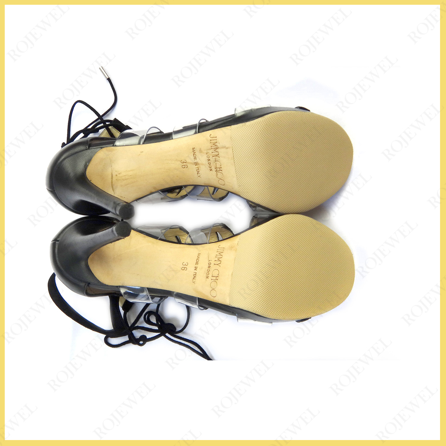 周仰杰（Jimmychoo）鞋子補色覆底前后對比