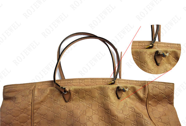 古馳（Gucci）包包滾邊修復(fù)更換拎手皮環(huán)前后對比
