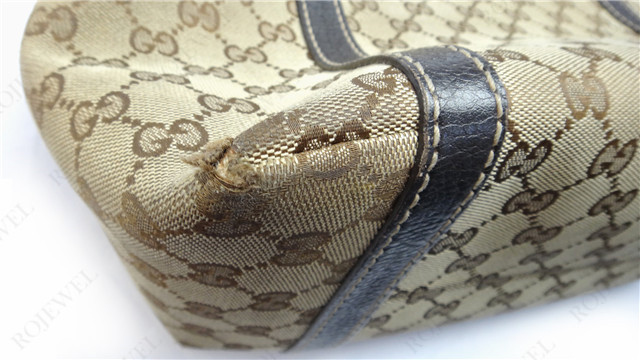 古馳（Gucci）包包清潔保養(yǎng)四角包皮前后對比