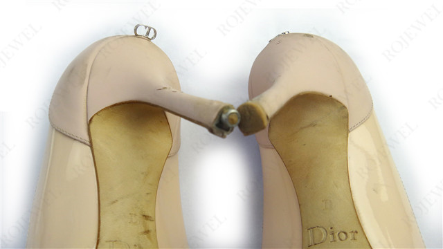 迪奧（Dior）鞋子清潔補(bǔ)色換鞋跟前后對(duì)比