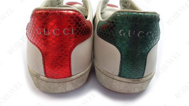 古馳（Gucci）鞋子清潔補(bǔ)色前后對比